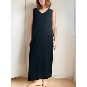 Eileen Fisher Black Tank dress Wool Blend Size Medium Classic Minimalist Style